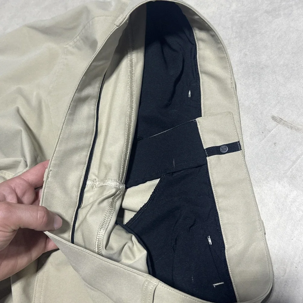 Lululemon ABC Classic Tan Chinos Pants SZ 34x34 Tech Stretch Comfort Performance